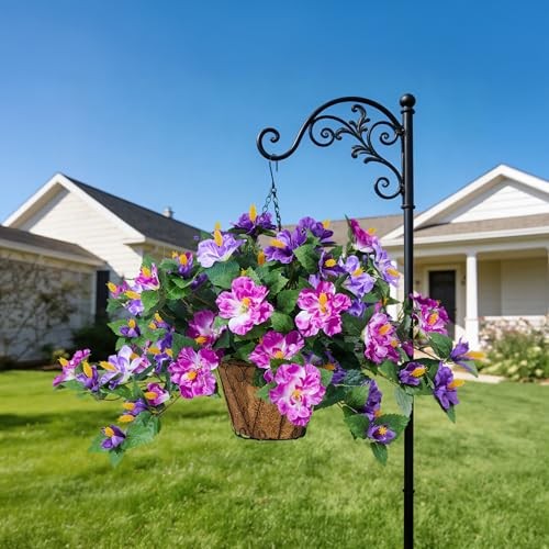 Artificial T-3 Bunches Dk. Purple & Lt. Purple & Fuchsia + Basket + Foam