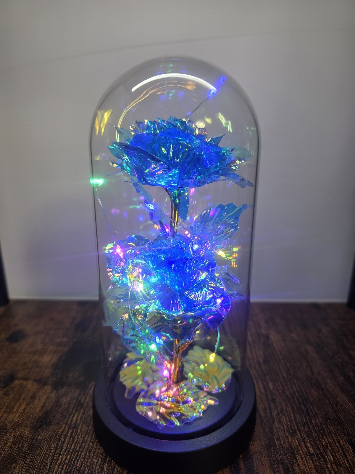 LED Rose In Glass Dome Lamp Eternal Rose Flower Valentine’s Day Gift For Him Her