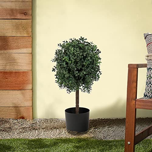 NATIONAL TREE COMPANY 24 IN ARTIFICIAL BOXWOOD SINGLE BALL TOPIARY – GREEN
