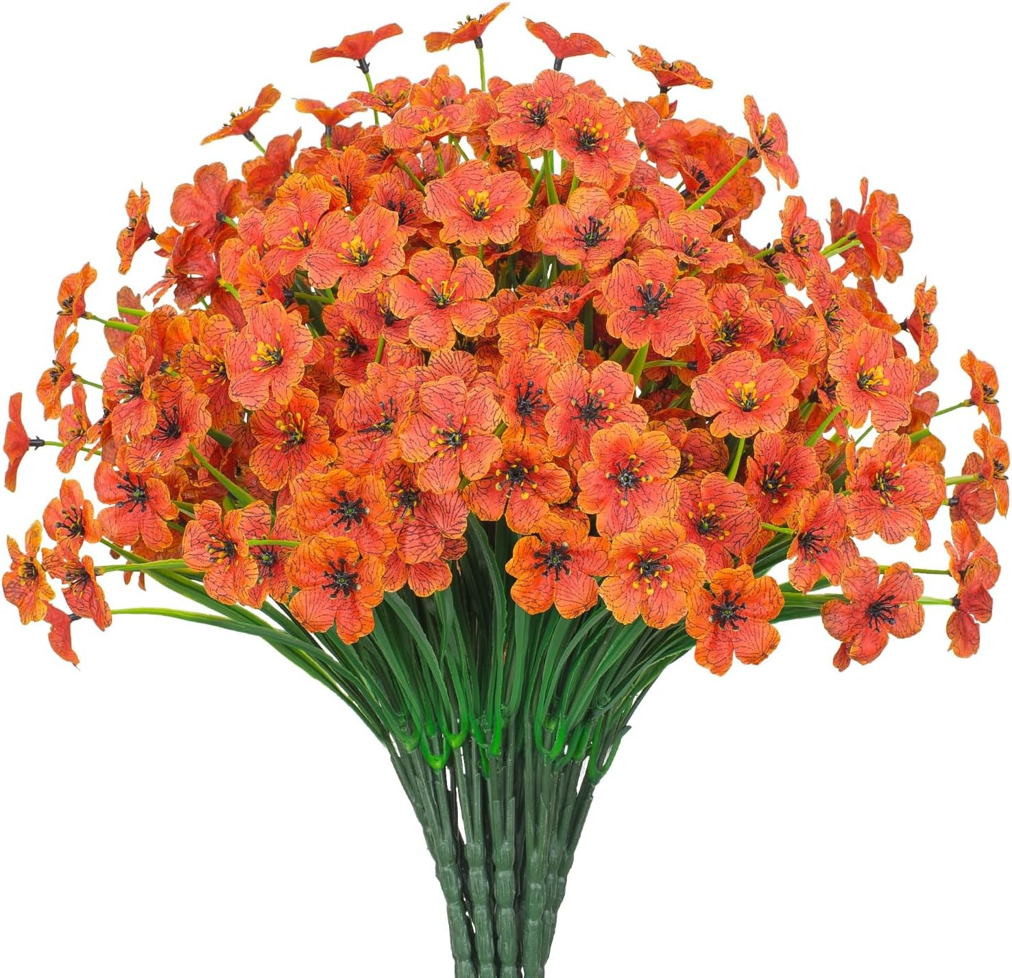 21 Bundles Artificial Flowers, UV Resistant Faux Silk Outdoor Planter