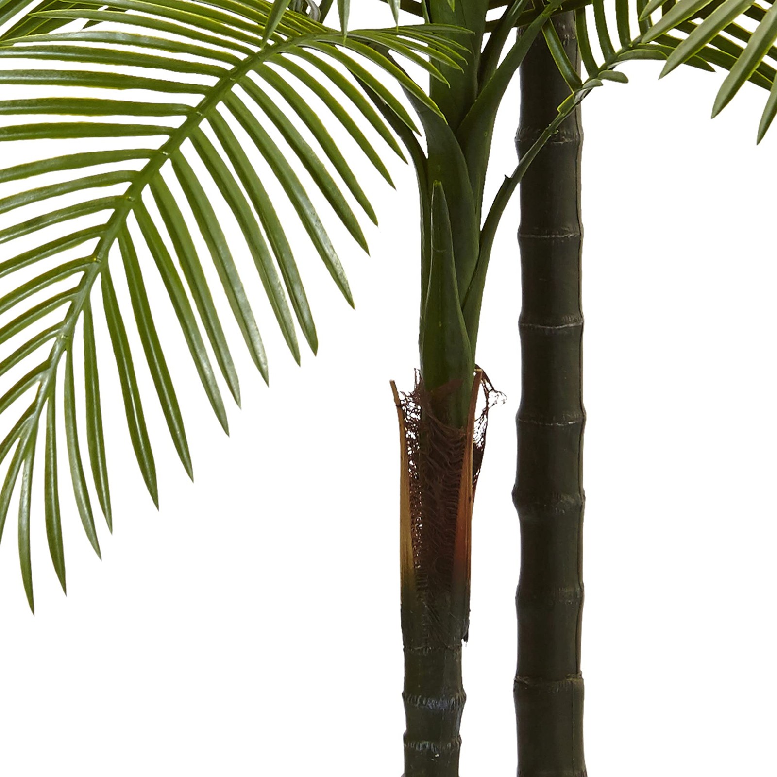 Nearly Natural 7ft. Double Robellini Palm Tree UV Resistant 7ft, Green