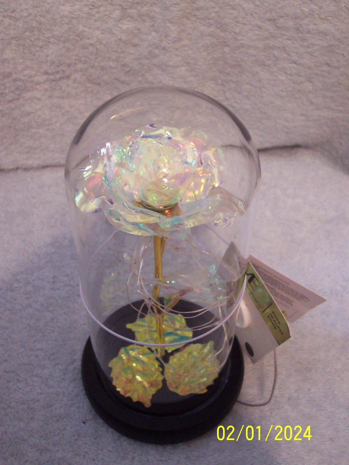 Decorative Dome Roses 1 Pink & 1 Clear Lights Up Blinks & Changes Color See Pics