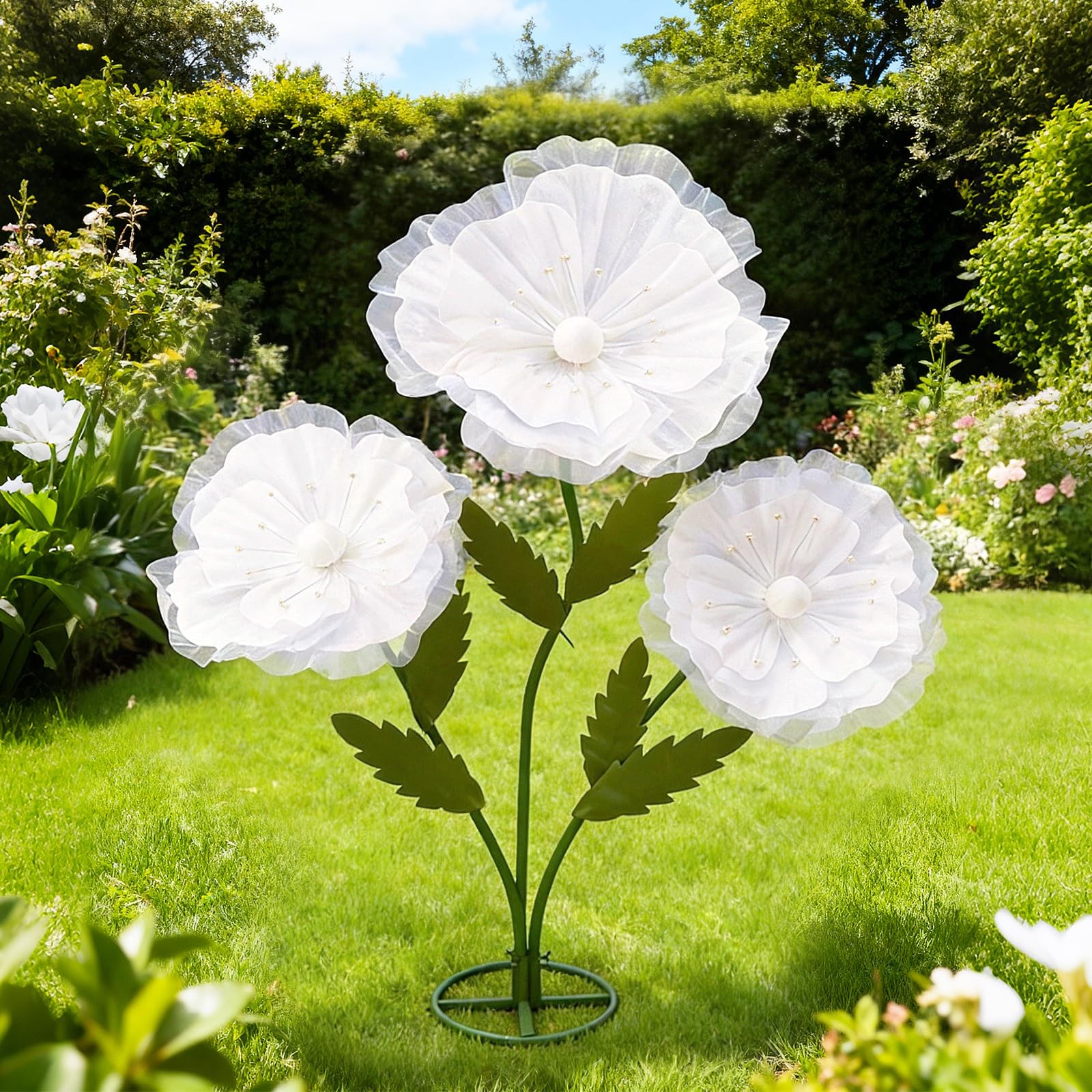 3PCS Giant Flowers for Decoration, 5.9Ft Large Artificial Silk and Foam Flowe…