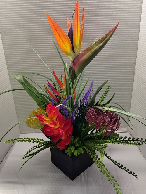 Artificial tropical floral arrangement BL