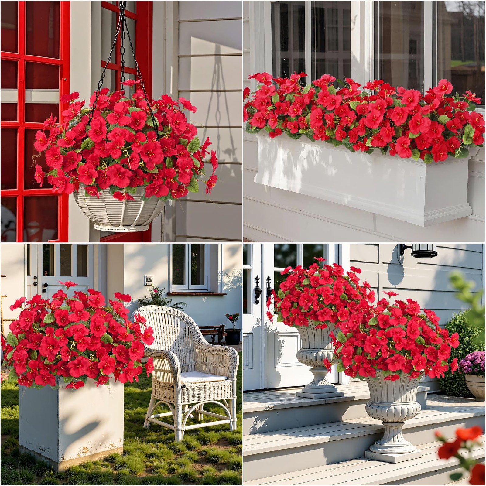 8 Bundles Artificial Hibiscus Flowers for Outdoors Decoration, Faux Silk Flow…