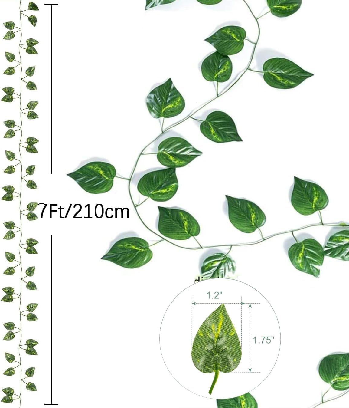 12 Pack Fake Vines for Room Decor Artificial Ivy Greenery Garland Hanging Plants