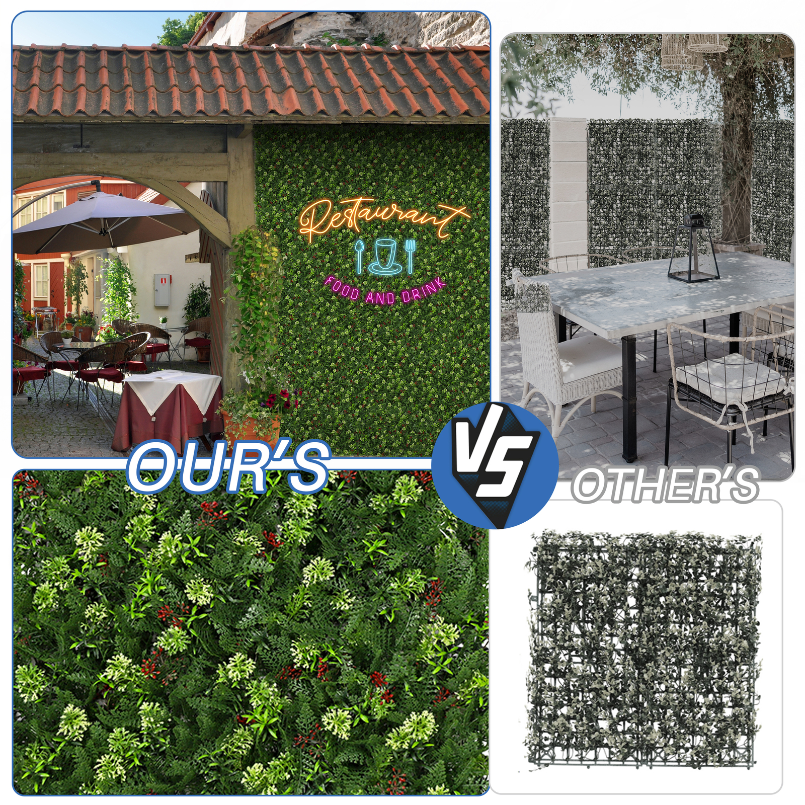 20×20″ Artificial Plants Mats 3D Mixed Greenery Flowers Wall Hedge Decor Panel