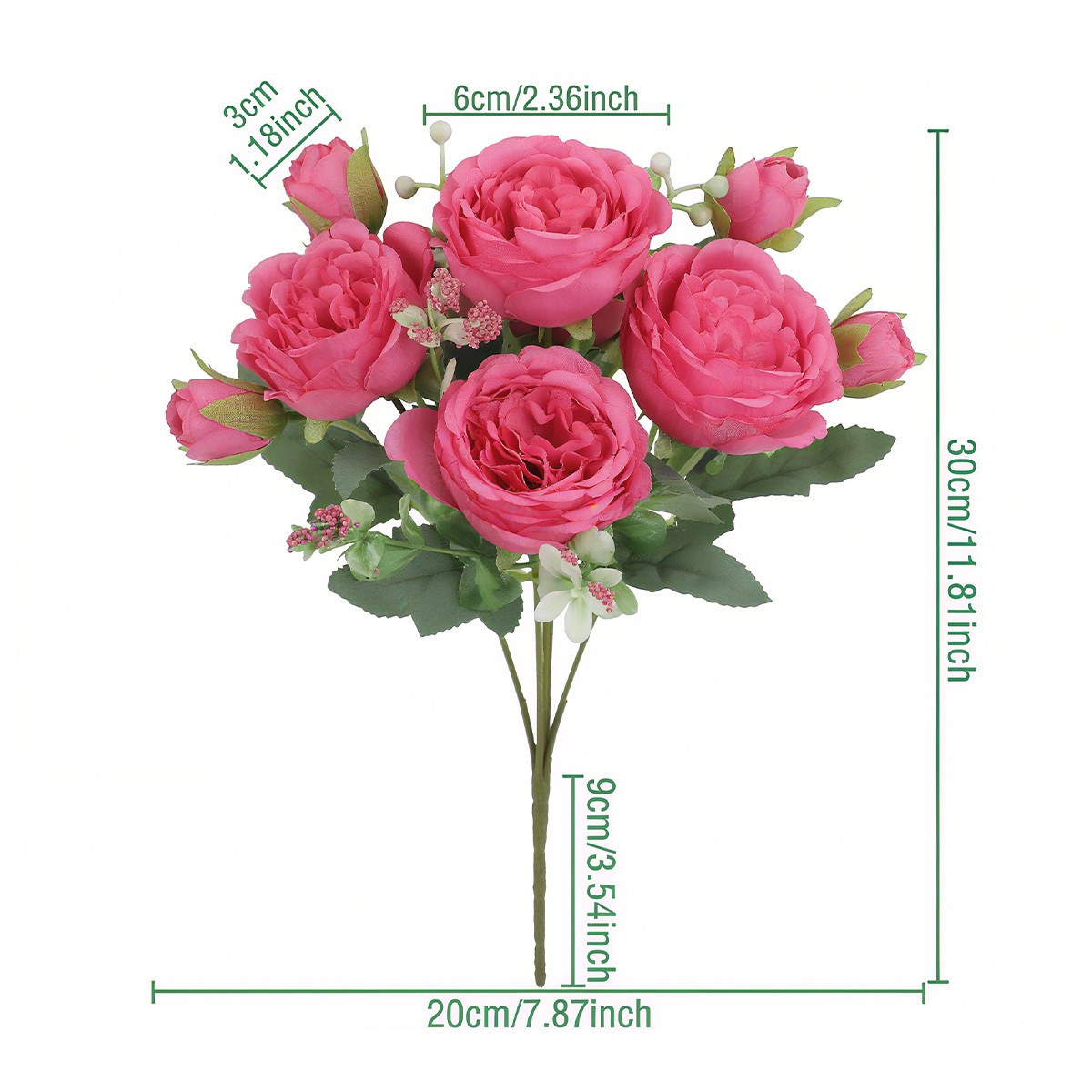 4 Bundles 36 Heads Rose Peony Fake Artificial Flowers Bouquet For Wedding Decor