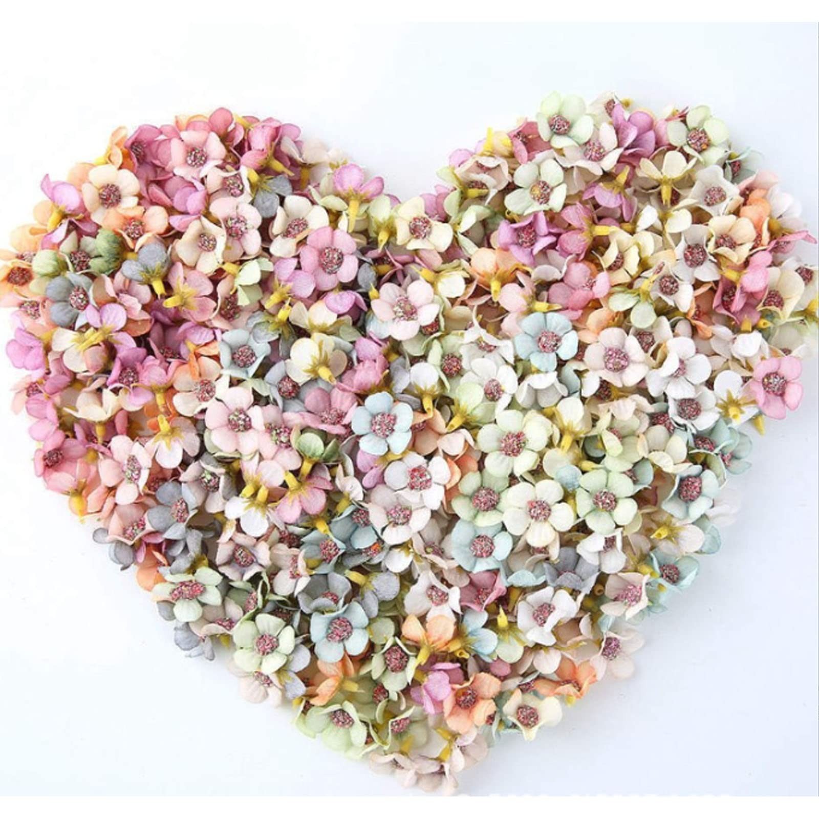 50 PCS Artificial Daisy Flower Heads 2.5cm Silk Fake Mini Crafts Multicolor