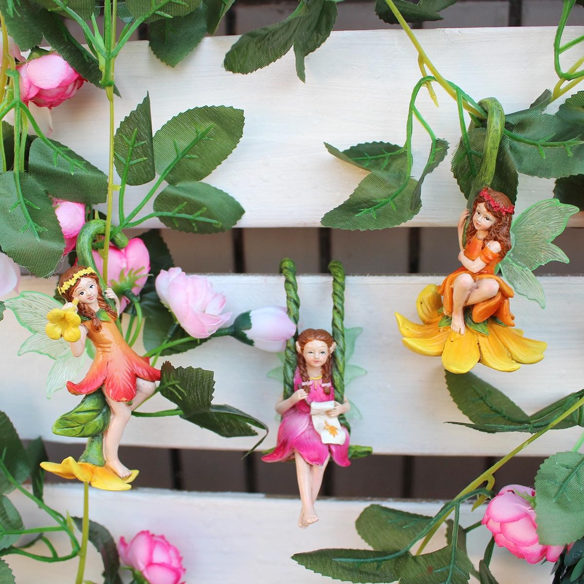 3pc Tree Vine Flower Fairy Diy Garden Bonsai Pendant Home Decor Craft