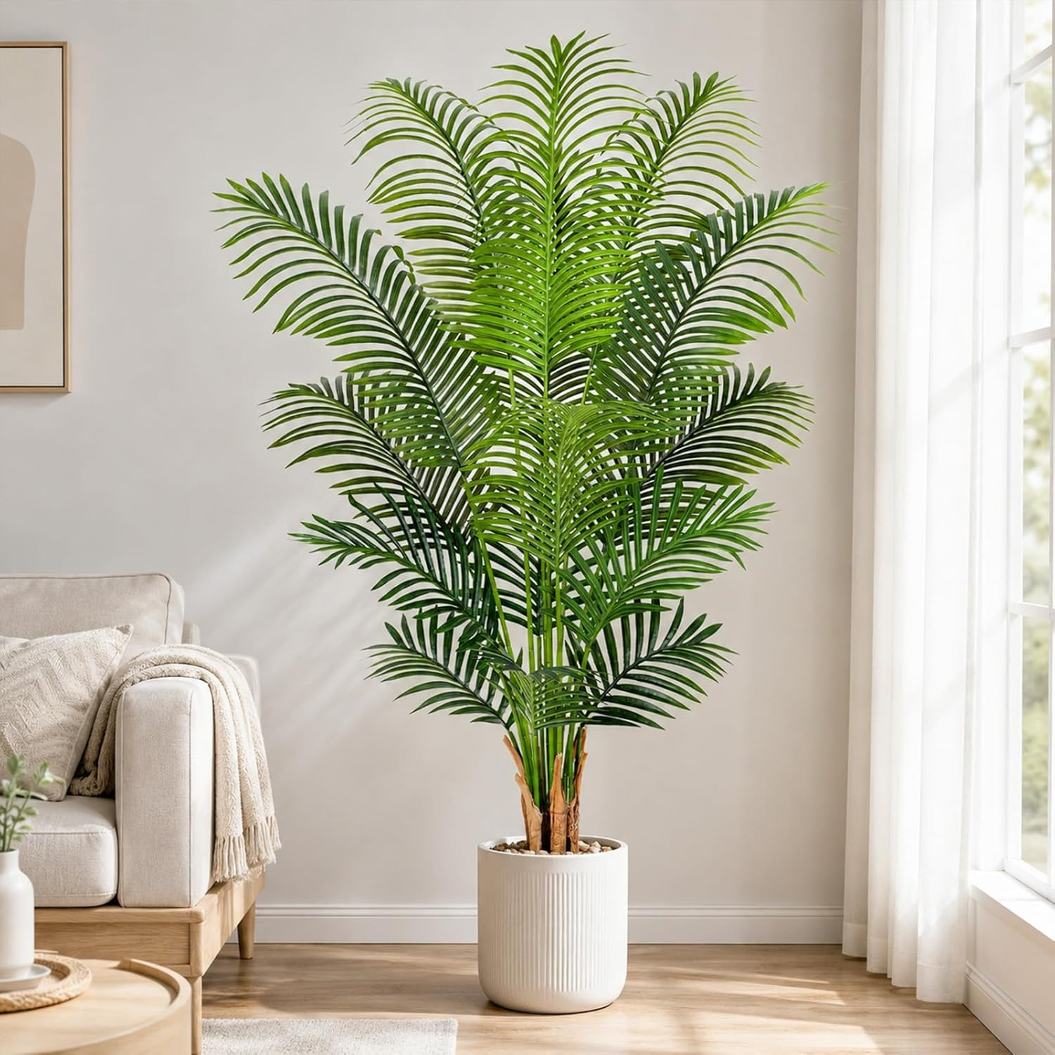 5Ft Artificial Palm Tree Indoor Plant Tall Fake Tropical Paradise Palm Tree in P