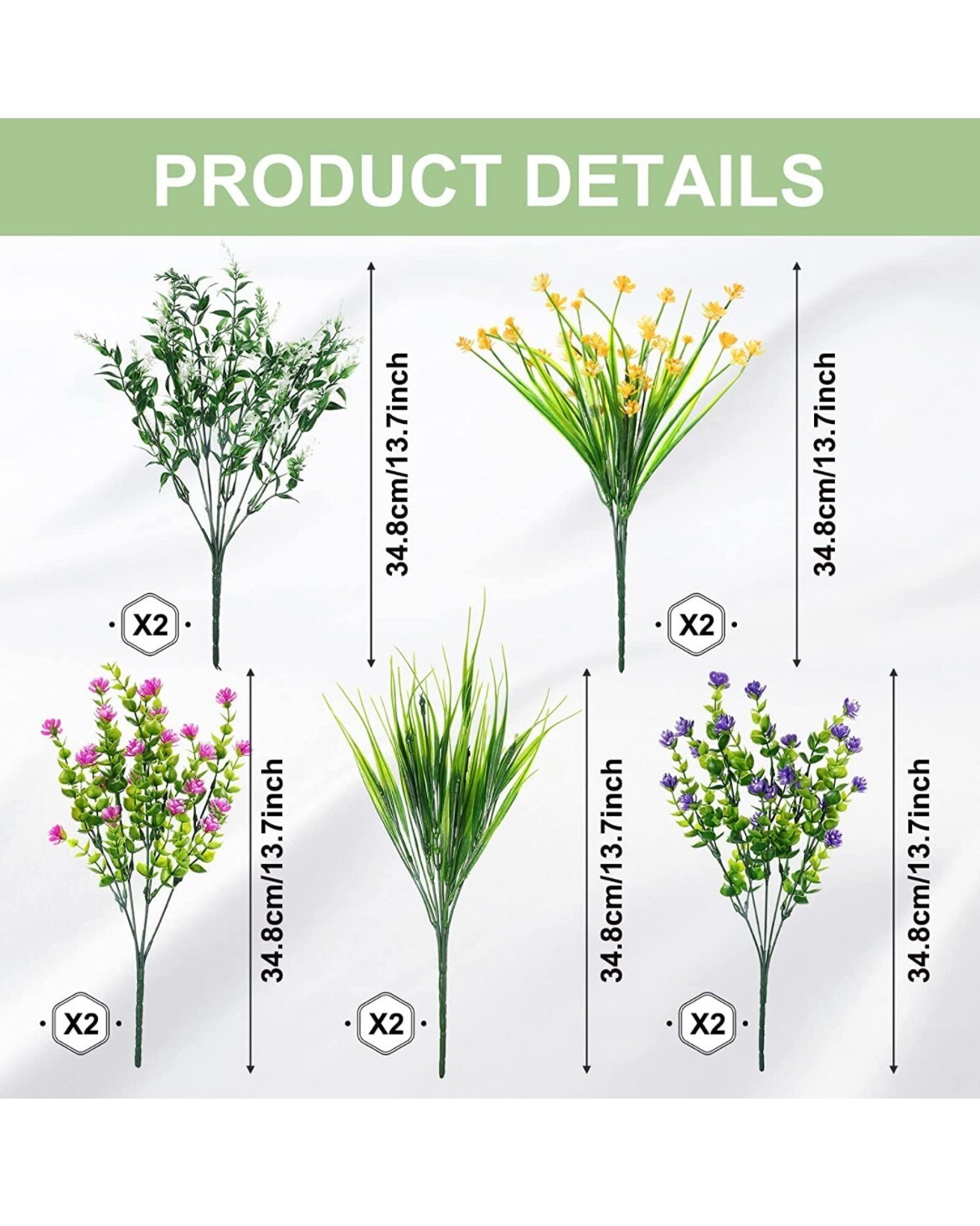 10 Bundles Faux Flowers Outdoors Faux Plants Faux Hanging Plastic Flowers Faux