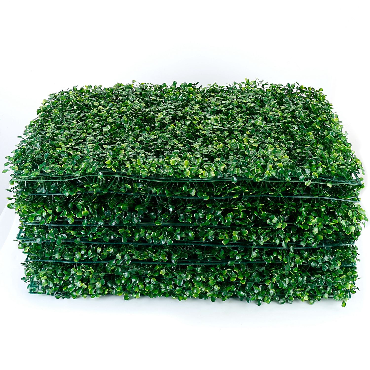 12Pcs 24″ x16″ Artificial Boxwood Mat Turf Grass Mat Privacy Fence Panel Grass