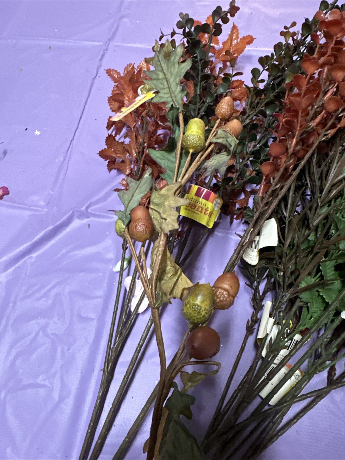 #A11 Lot 3. Artificial flowers and leaves for decorations 2+ lbs