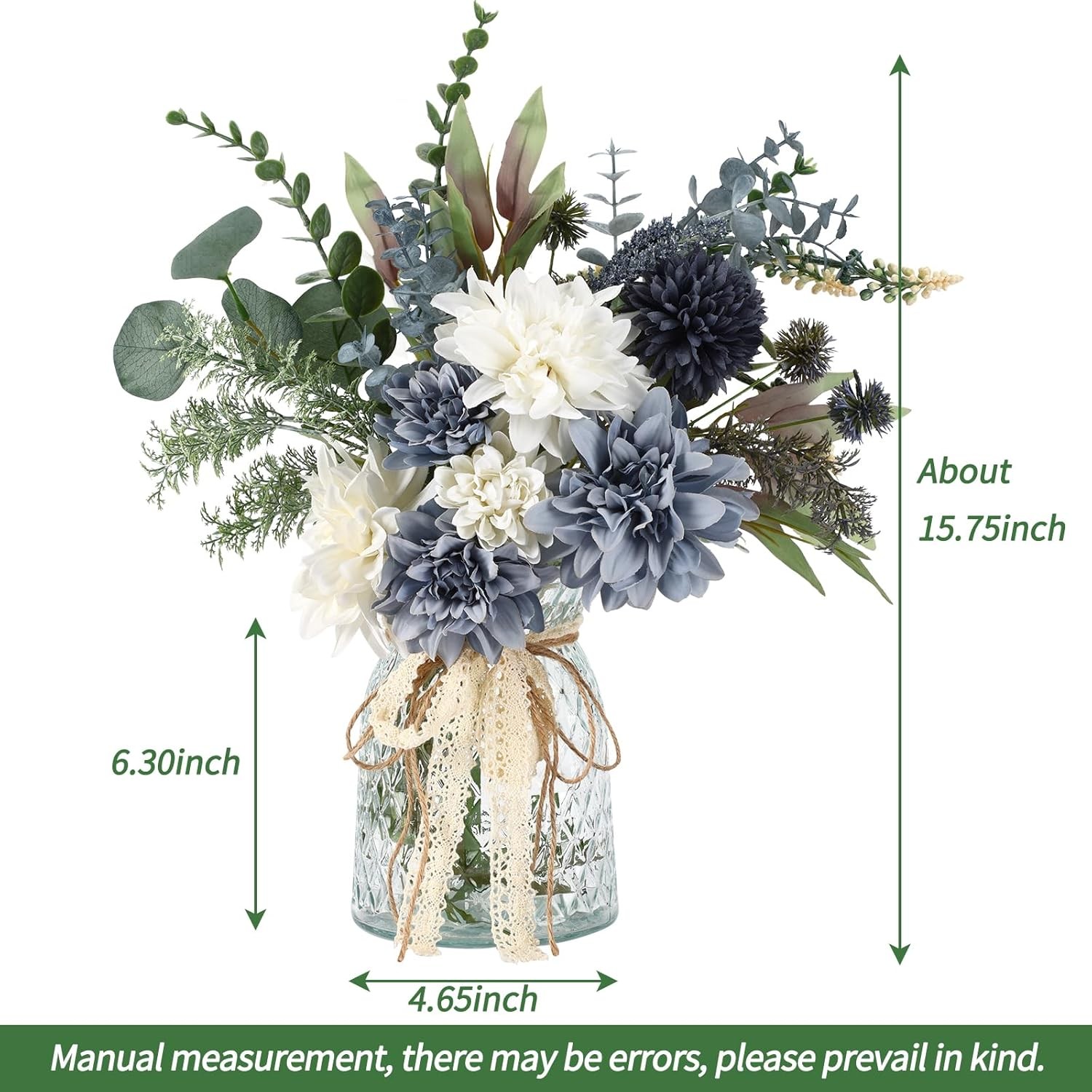 CEWOR Fake Flowers in Vase Artificial Flowers Arrangement in Vase Fake Floral