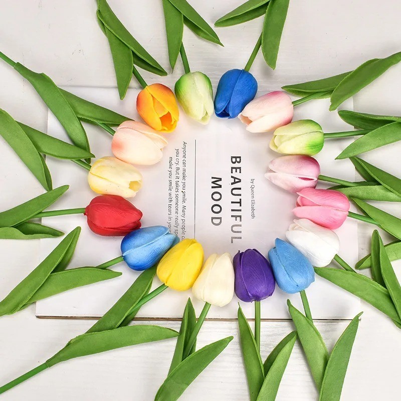 Real Touch Artificial Tulips Bridal Home Wedding Party Festival Decor USA-10 PCS