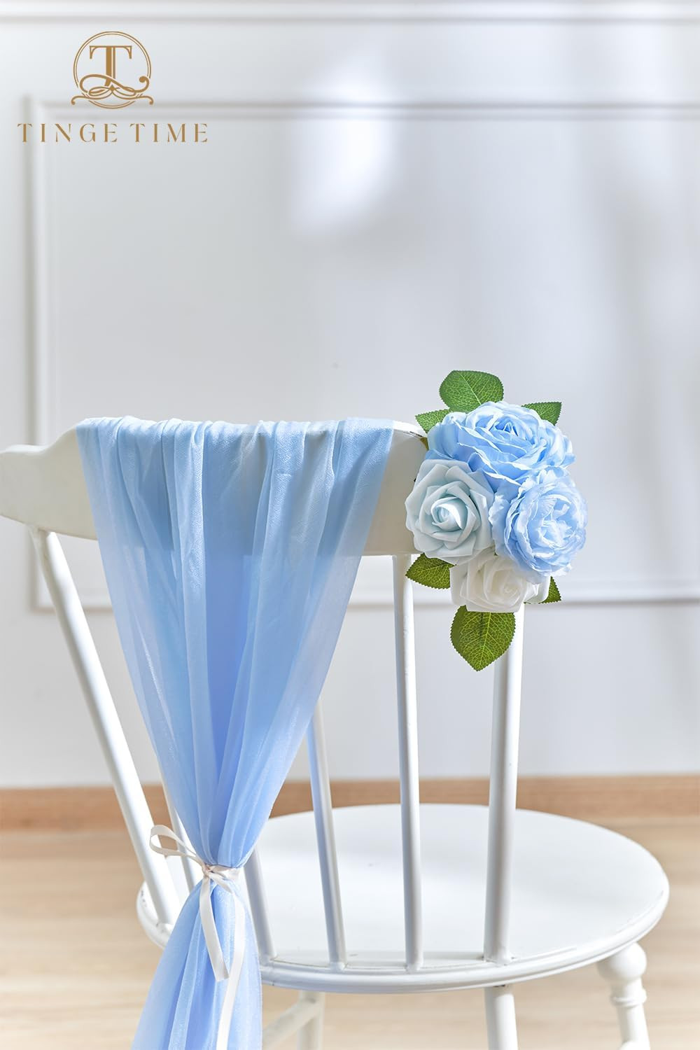 Light Blue Gradient Rose Artificial Flowers – 23Pcs for DIY Decor & Bouquets