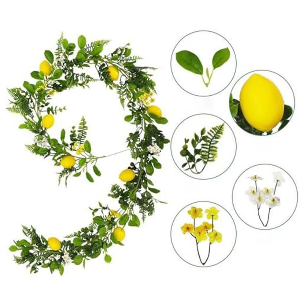 Elegant Silk Lemon Leaves Garland Create a Delightful in Any Room
