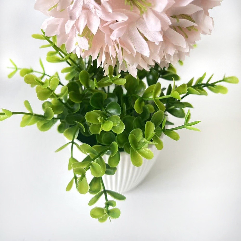 Whimsical Touch Accent Artificial Hydrangea Ball Plastic Flower Arrangement