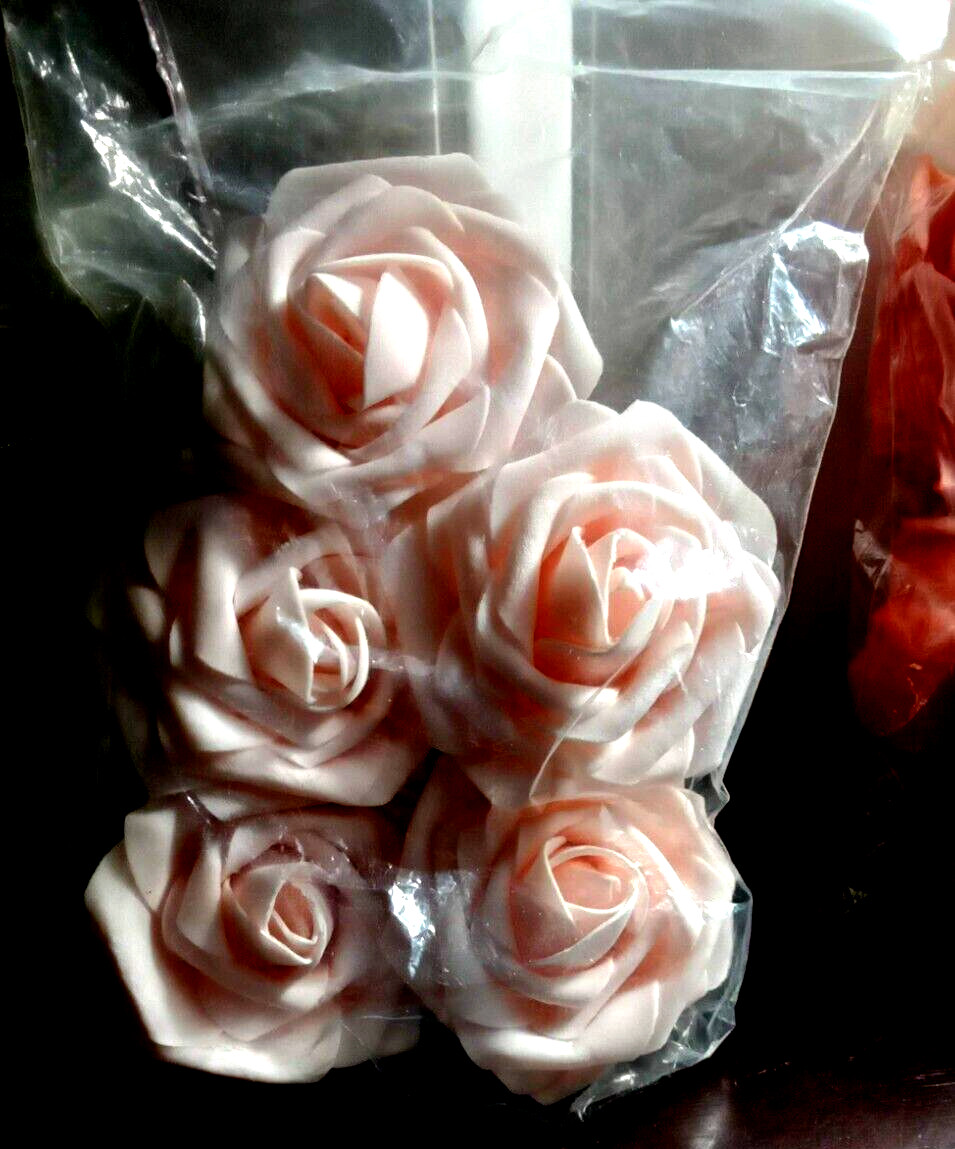 Artificial Flowers Pink Roses and Yellow Long Stem Flower Trail 17 Item