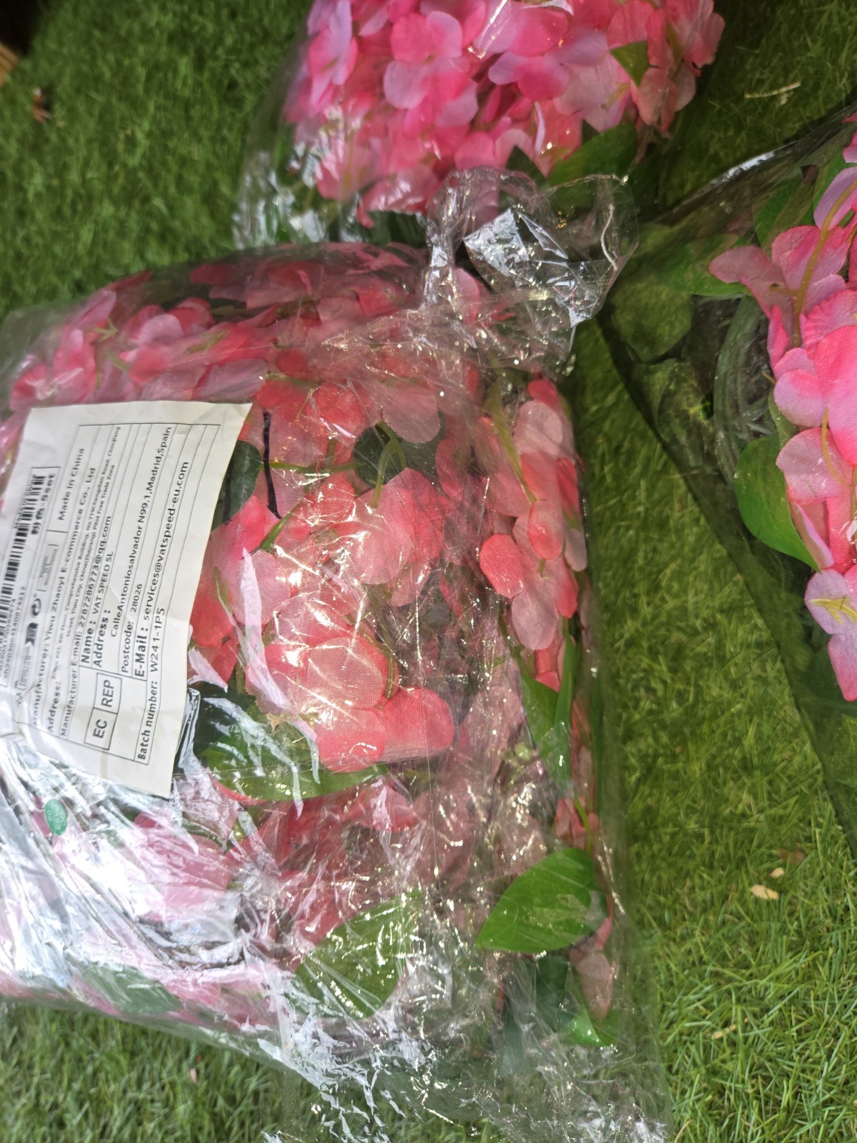 Lot of 4 Artificial Pink Hydrangea Bouquets Faux Floral Home Wedding Decor
