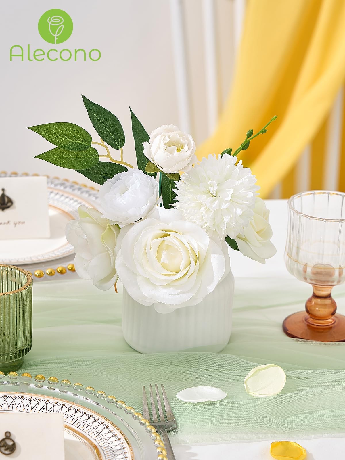 Artificial Flowers White Silk Fake Flowers For DIY Wedding Bridal Bouquets