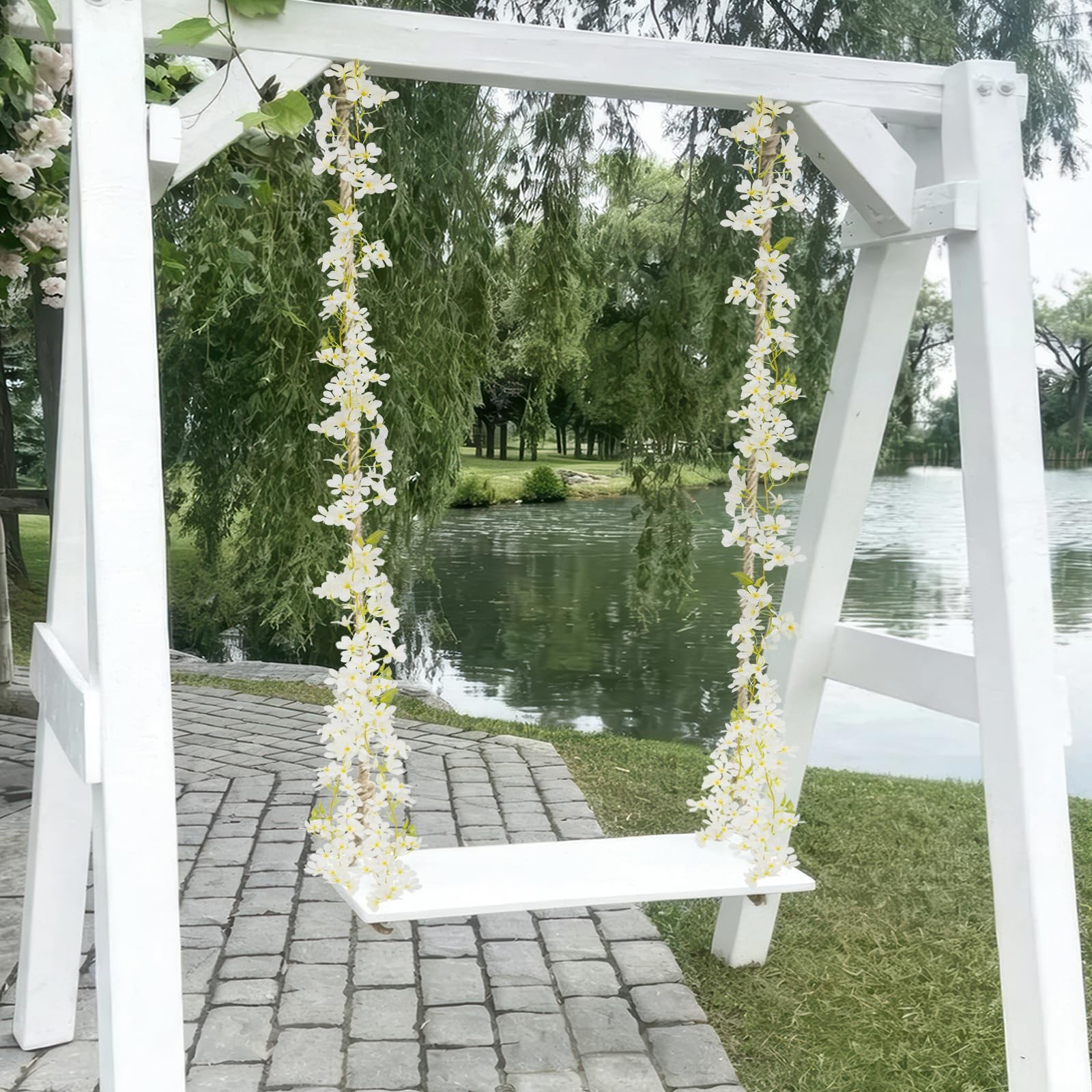2 Pcs Silk Flowers Garlands Forsythia Spring Garland for Mantle Fake Hanging …