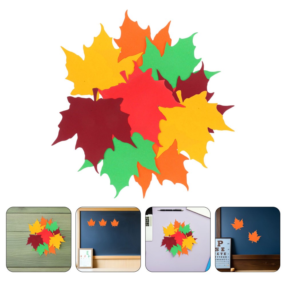 150Pcs Reusable Maple Leaves Paper Cutouts for Thanksgiving Bulletin Board Decor