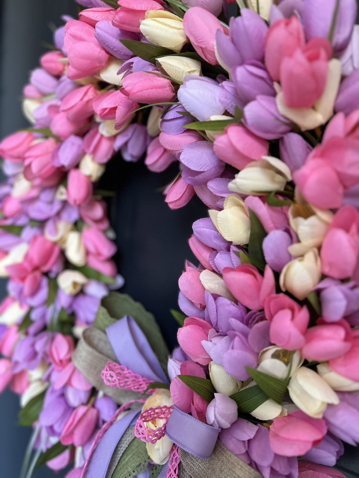 Tulip Wreath, Spring Wreath, Wreath For Mom, New Home Gift, Tulip Lover