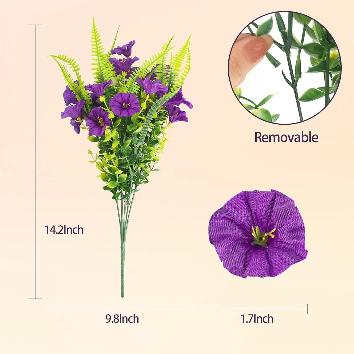 Spring Artificial Flowers Outdoors 12 Bundles Artificial Petunias Fake Flowers U