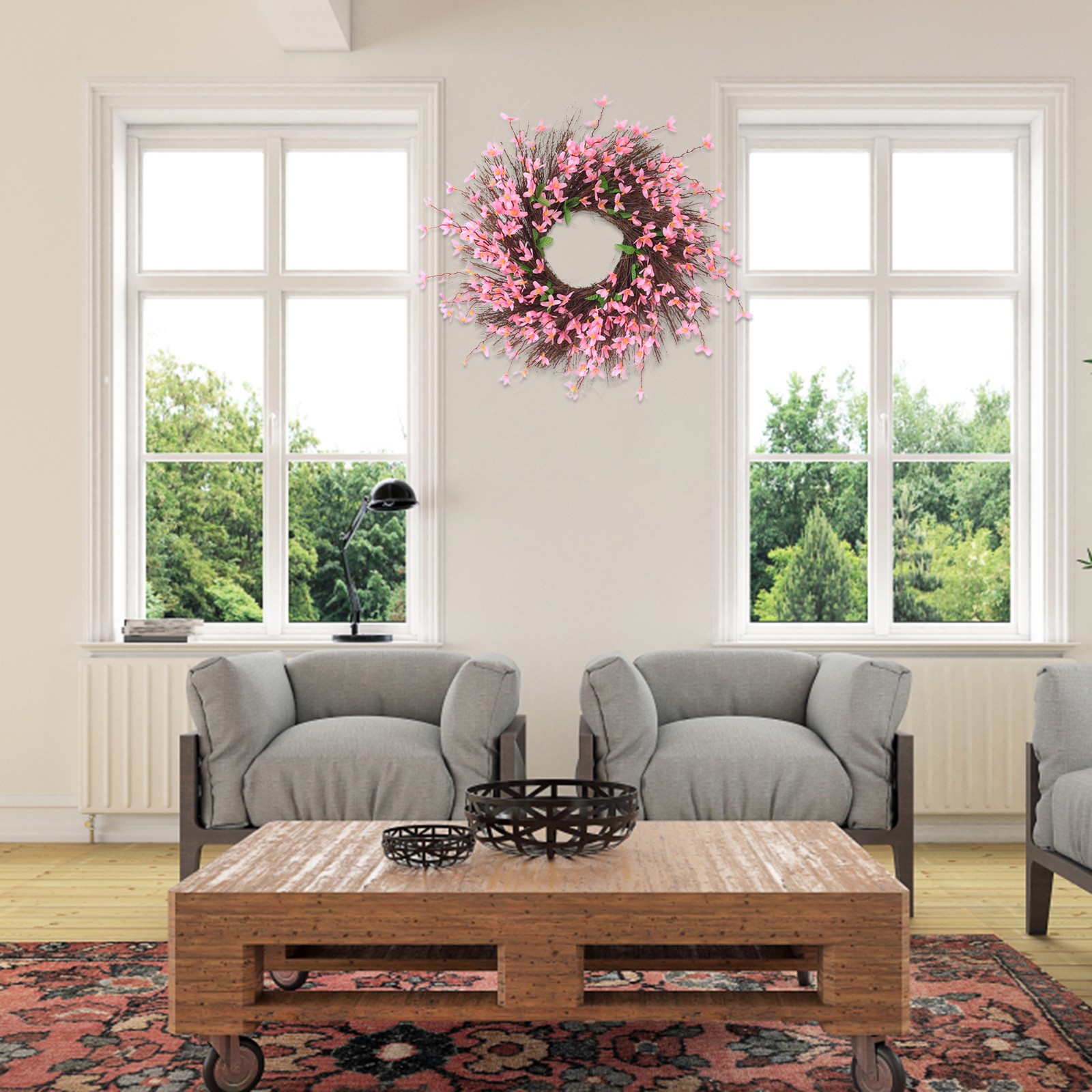 Beautiful Decorative Flower Wreath For Front Door Or Wall Excellent
