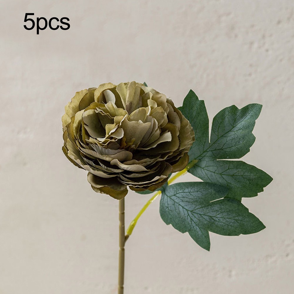 5 Pcs Lifelike Artificial Peonies for Home and Office Floral Arrangements
