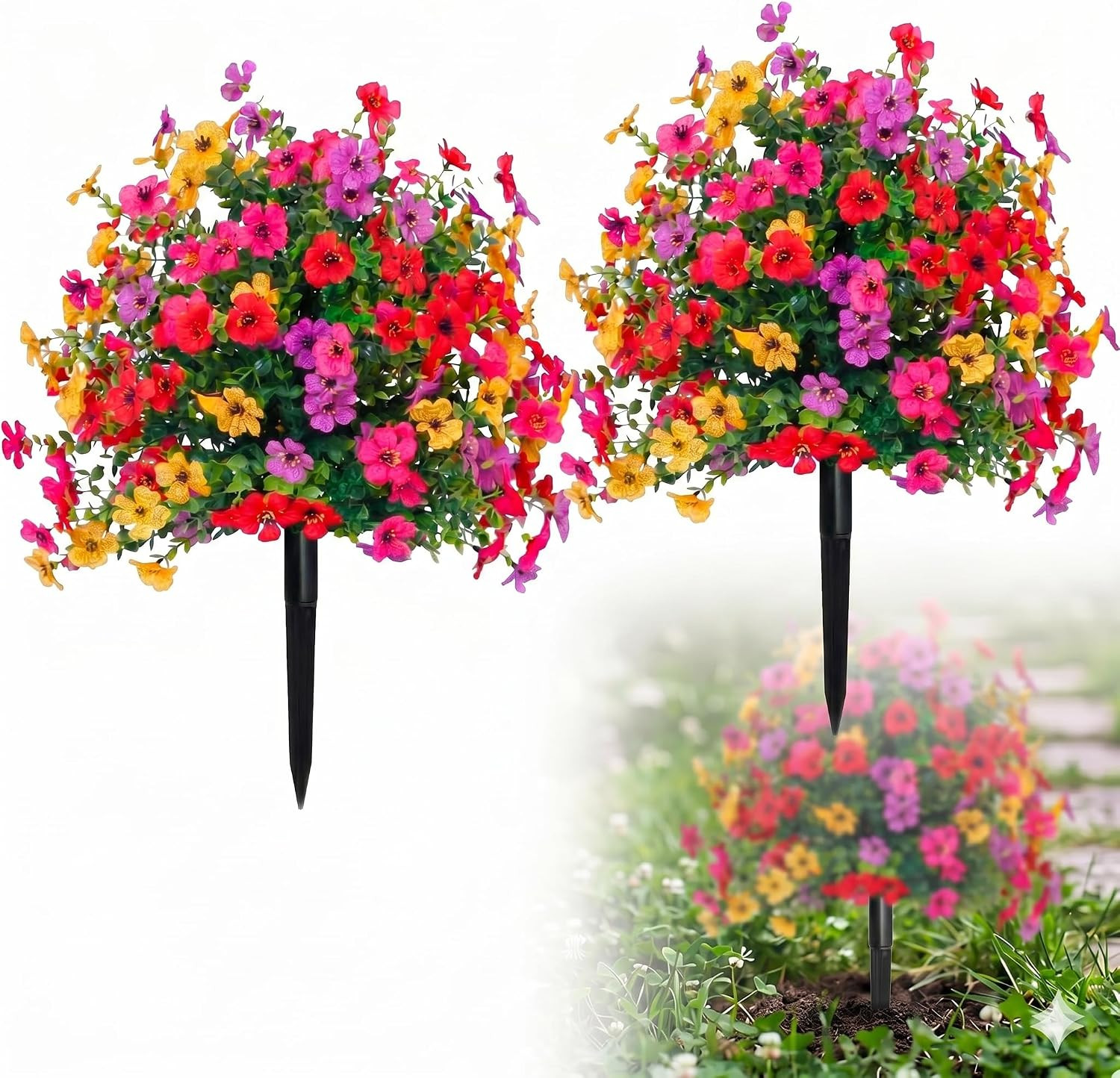 2 Pack UV Resistant Real Touch Outdoor Petunias – Perfect for Yard & Porch Decor