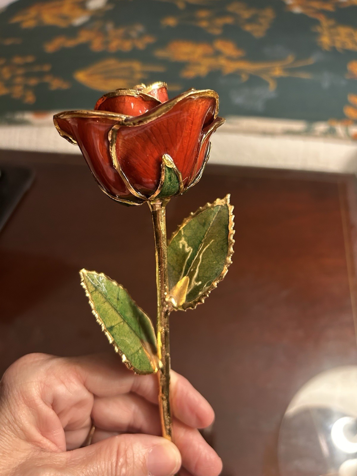 Lacquer 24k Gold Dipped Rose Burgundy