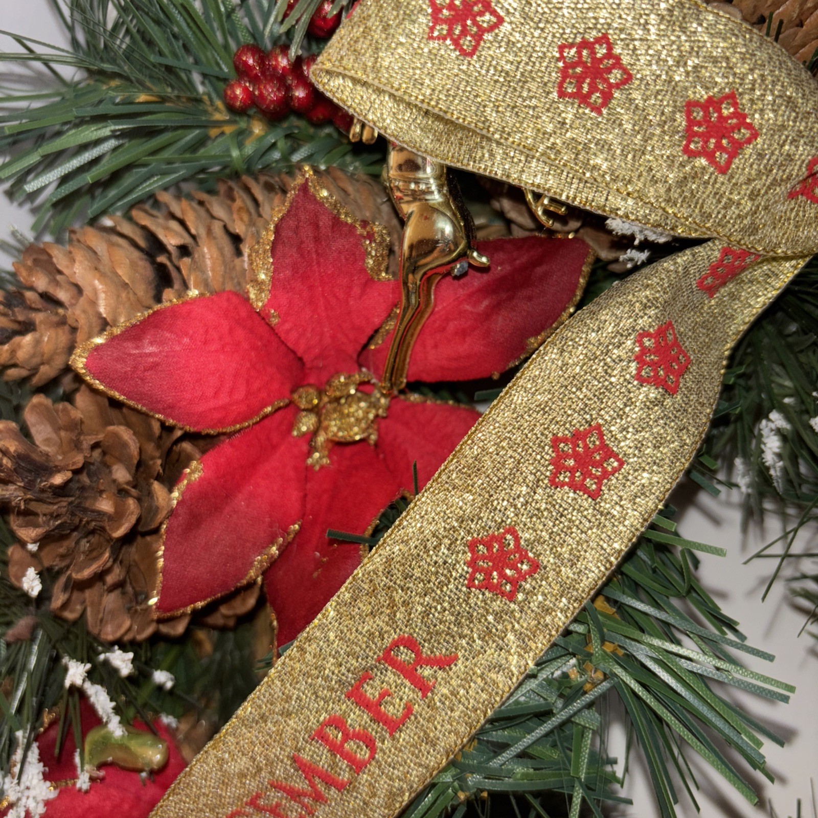 Danbury Mint 11″ Willabee & Ward Floral Wreath Christmas Home Décor December