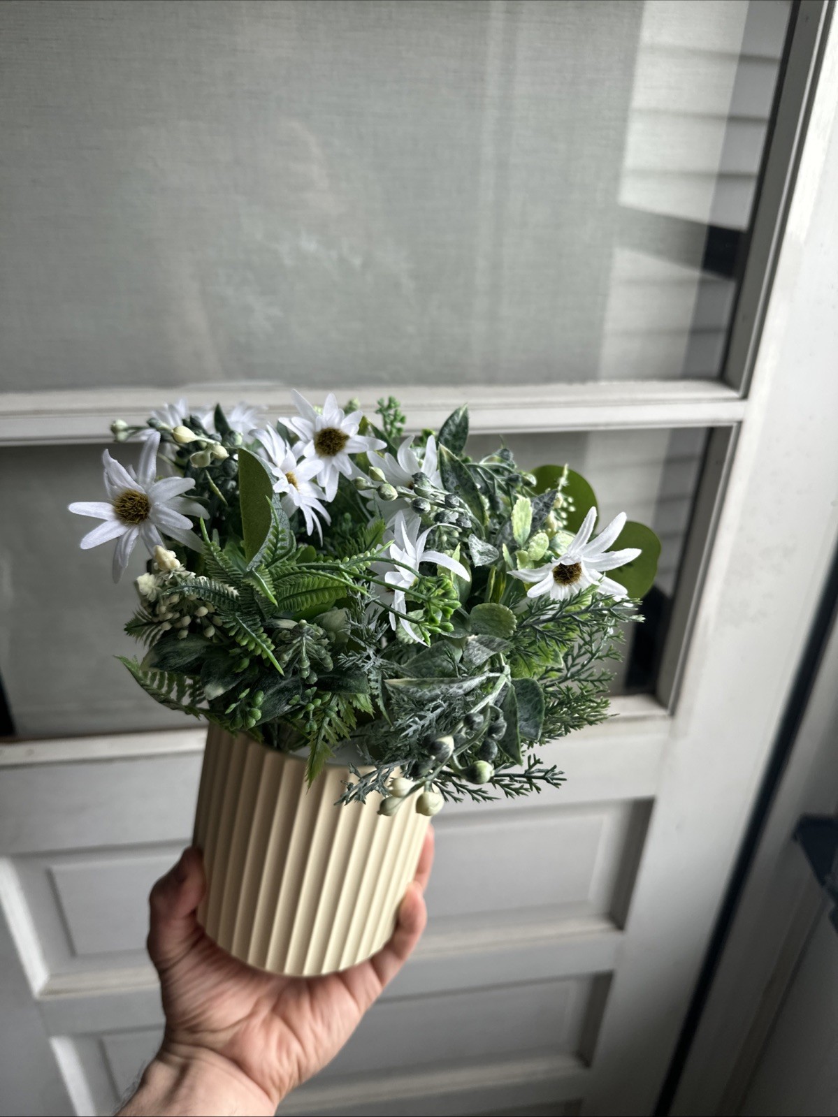 Compact Artificial Potted Plants for Small Space Decor Ceramic Pot