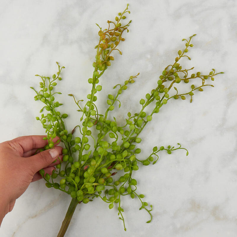 Group of 2 Artificial Vinyl String of Pearls Succulent 11-1/2″ Bushes