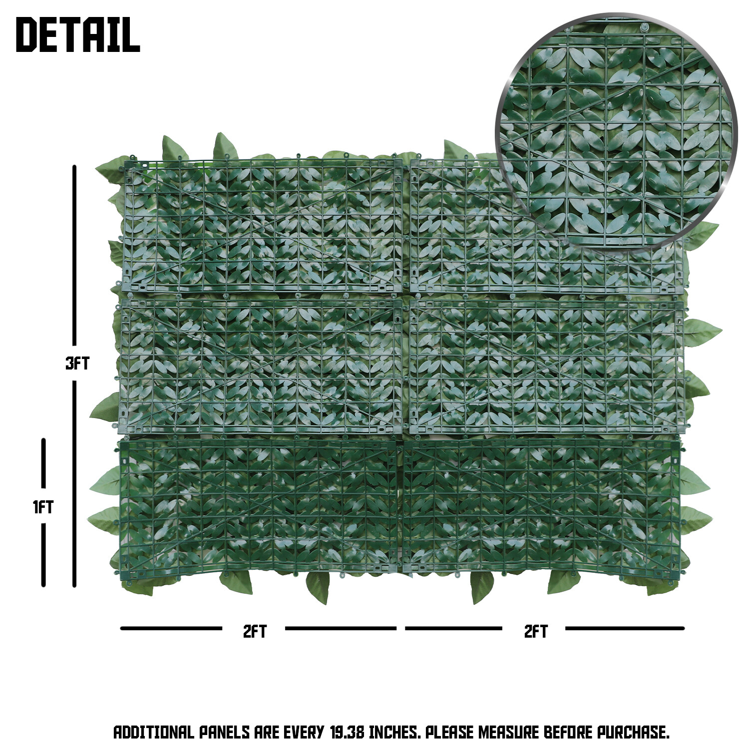 3/4/6ft Artificial Faux Laurel Leave Fence Roll Garden Wall Mat Home Decoration