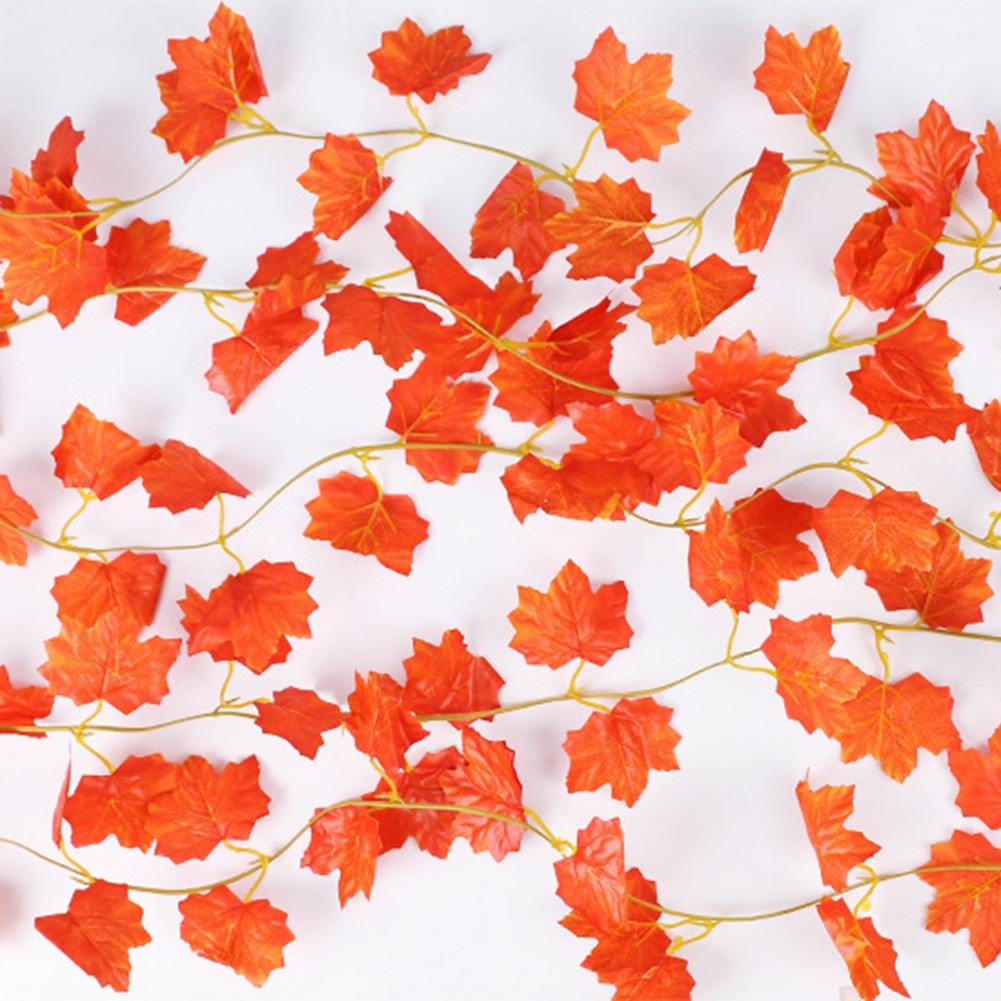12 Strands Autumn Garland 2 4 M Long Leaf Decor for Door Frames and Railings