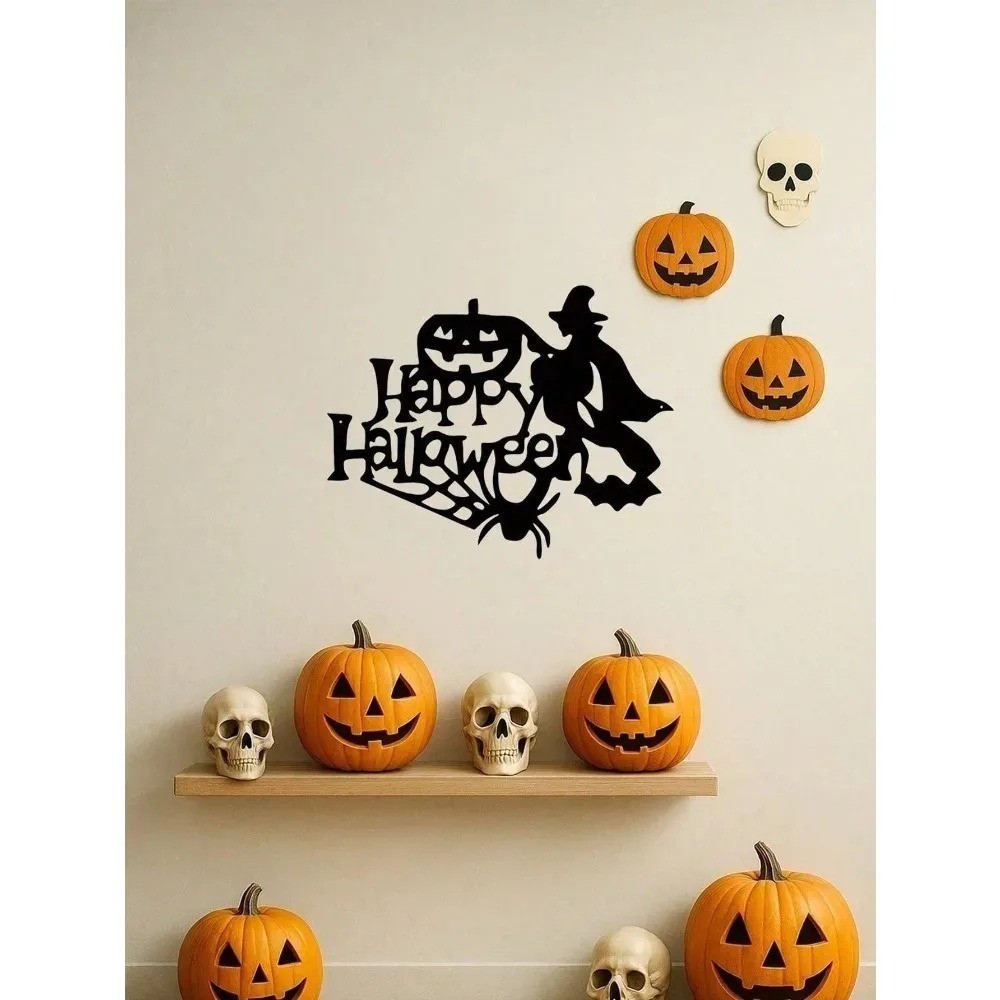 Gothic Witch Metal Wall Art Spooky Halloween Decor for Living Room Bedroom Gift