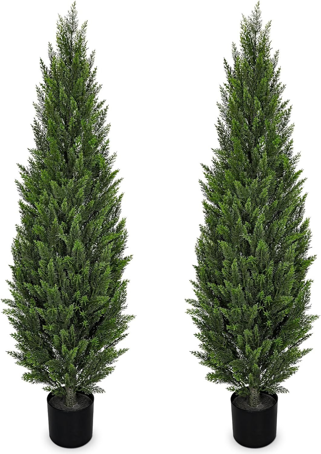 5FT Artificial Cedar Topiary Trees Set of 2 – Realistic Faux Cypress