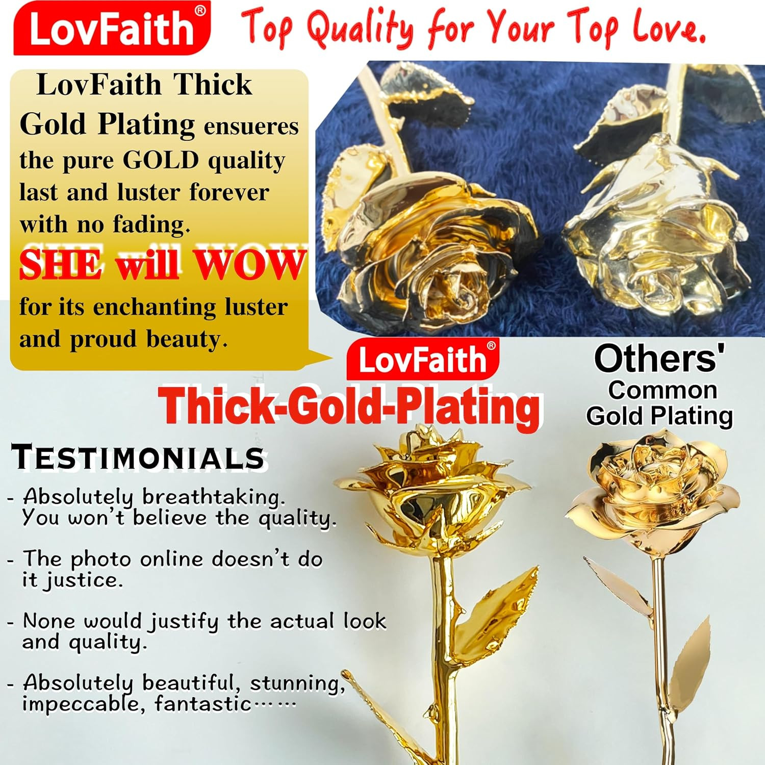 24K Gold Dipped Real Rose with Crystal Stand – Perfect Gift for Her