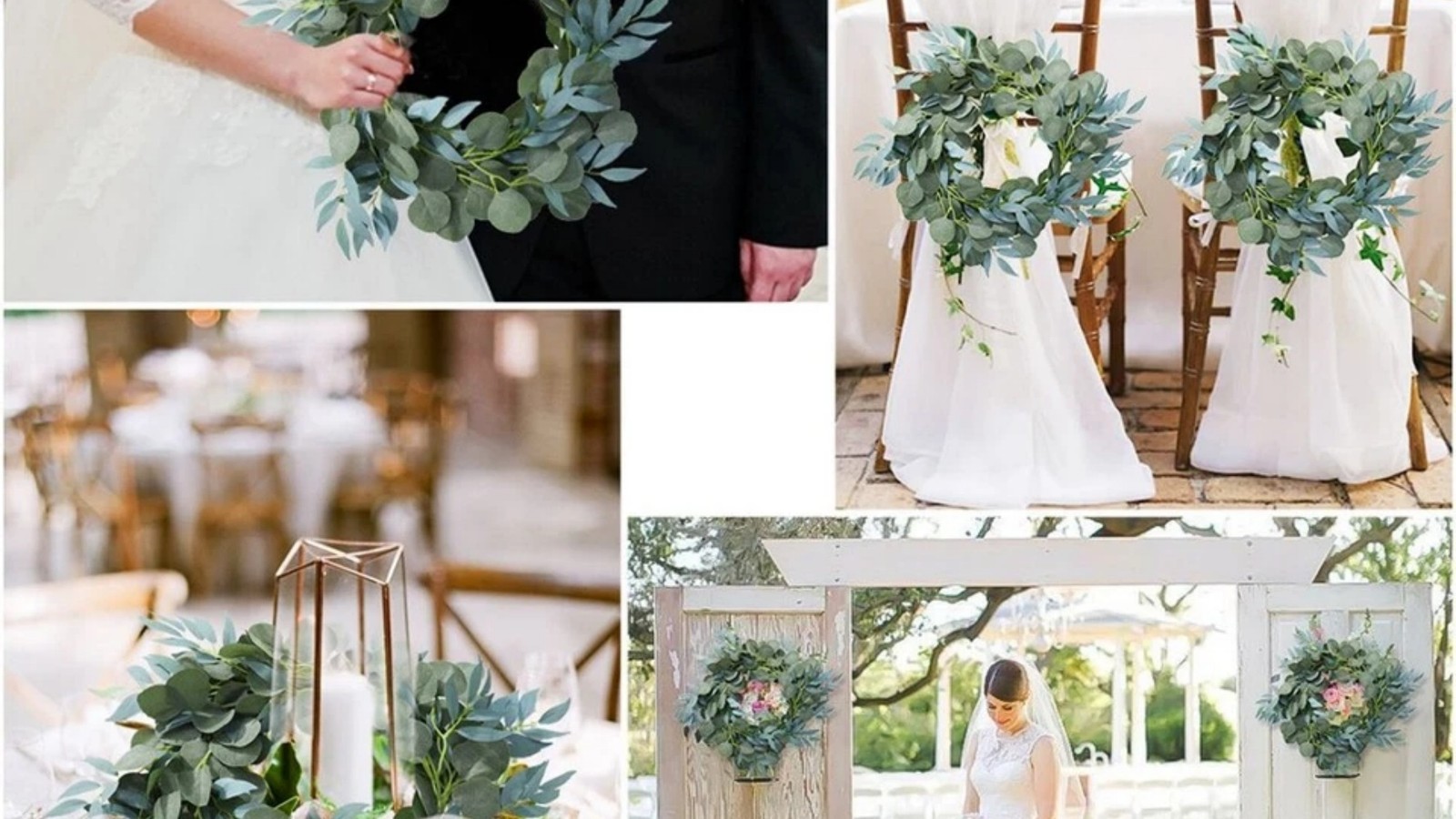 Simulated Eucalyptus Green Leaf Wreath Wedding Festival Plant Decoration