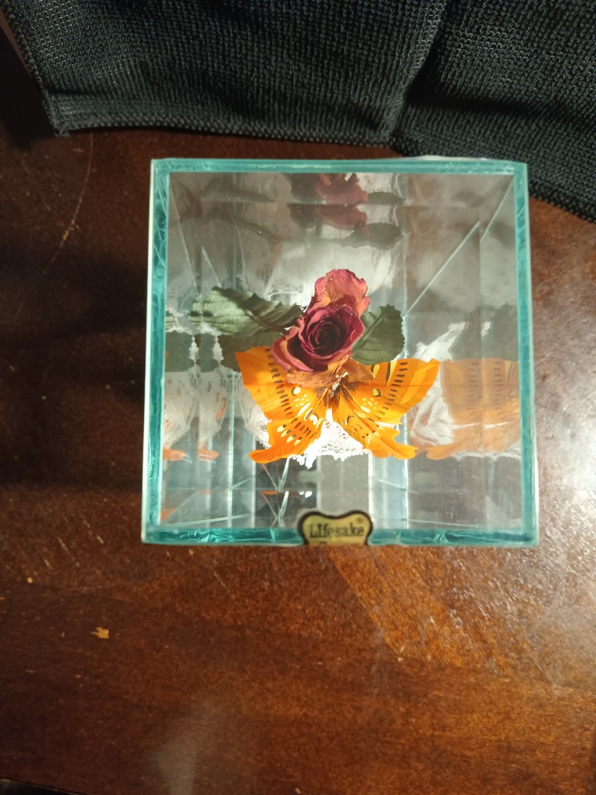 Lifesake Flowers Preserved Real Rose Glass Display ( No Base ) FREE SHIPPING