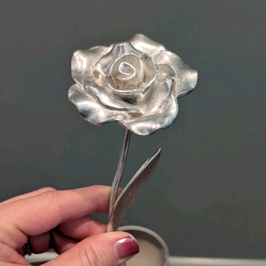 Handmade Tin Rose Ornament