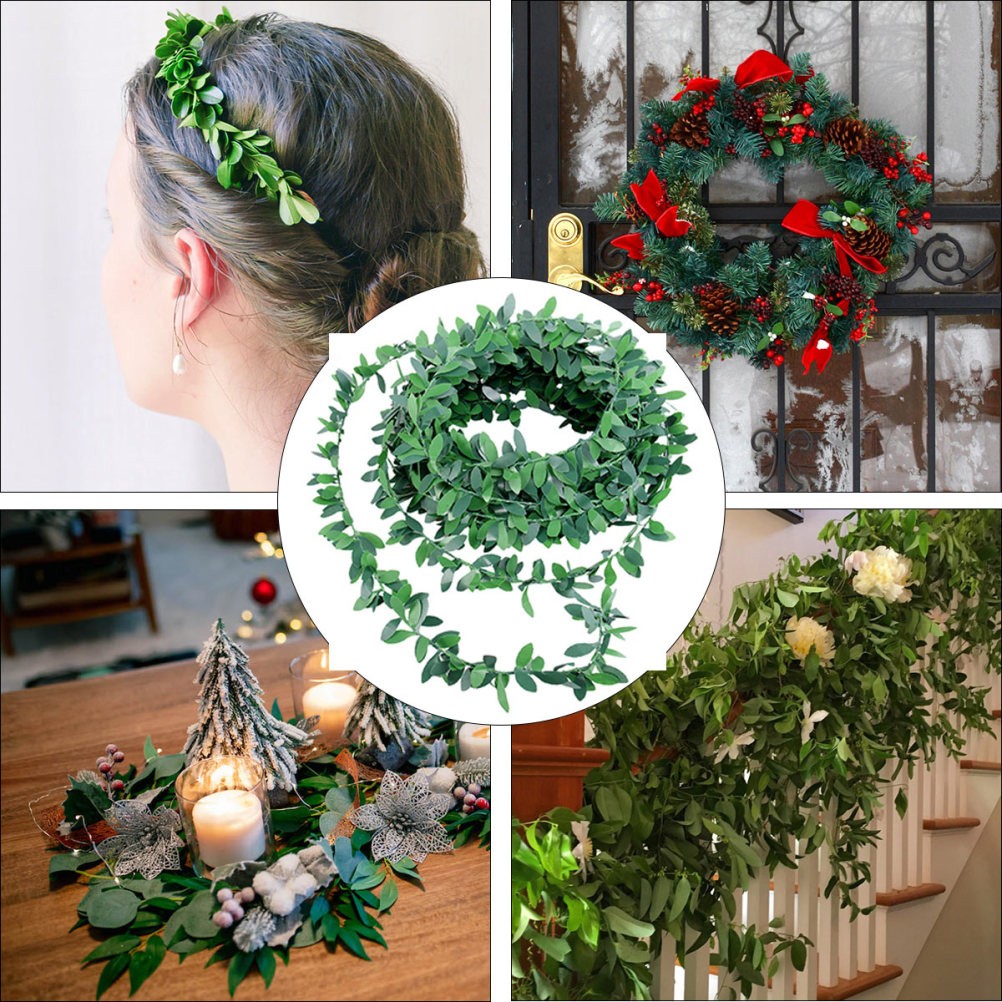 Natural Look Green Leaves Vine Garland for Floral Headbands and Event Decorating