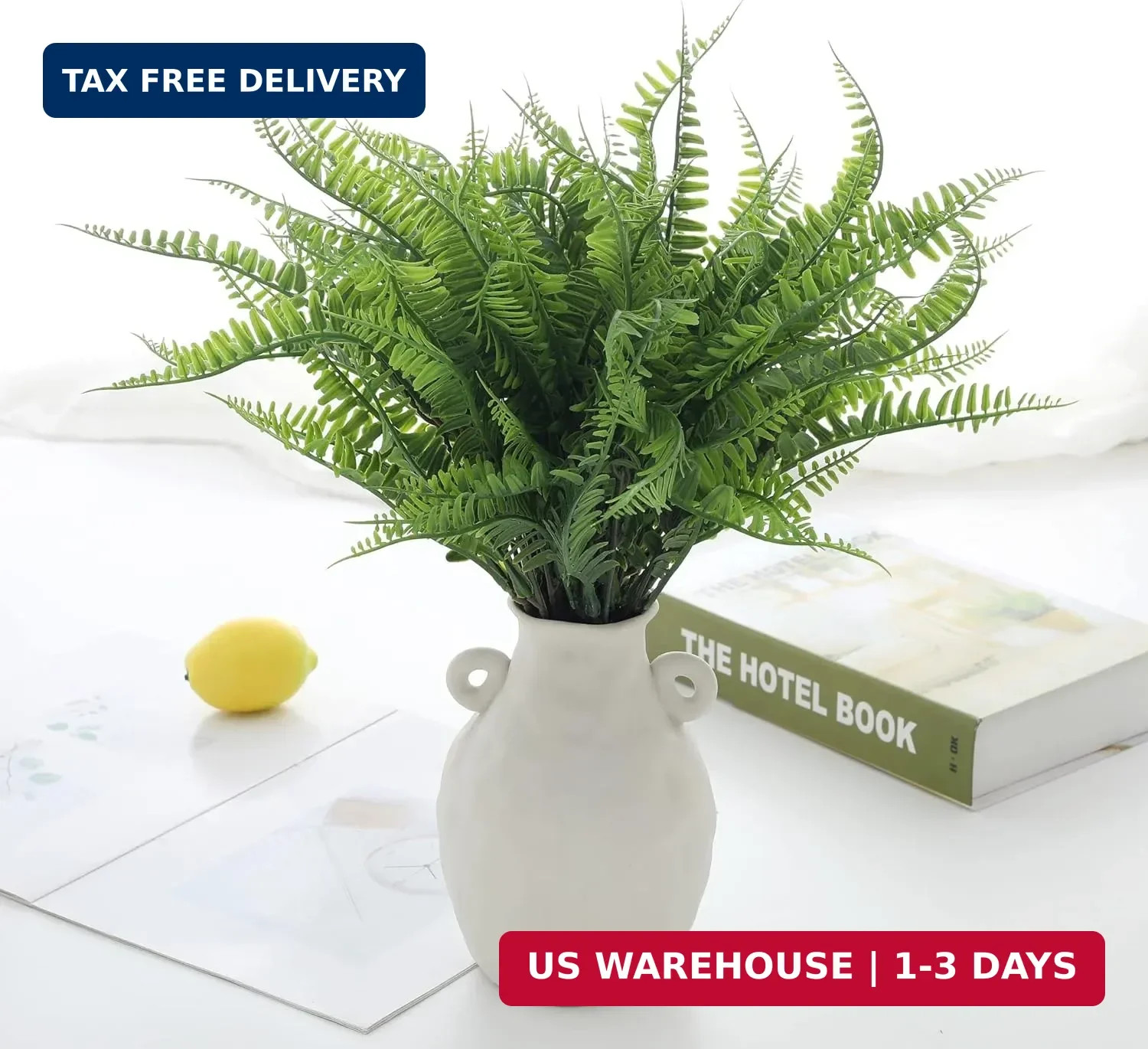 Grand Verde Boston Ferns Artificial Plants Bulk Faux Greenery Plastic Shrubs Rea
