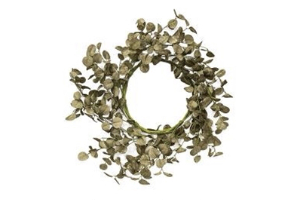 Foamy Silver Dollar Wreath, Sage, 20”