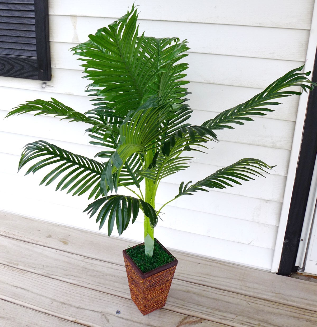 35″ Height Artificial Plant Leaves Palm Tree Paradise Bushes With Basket (#141)