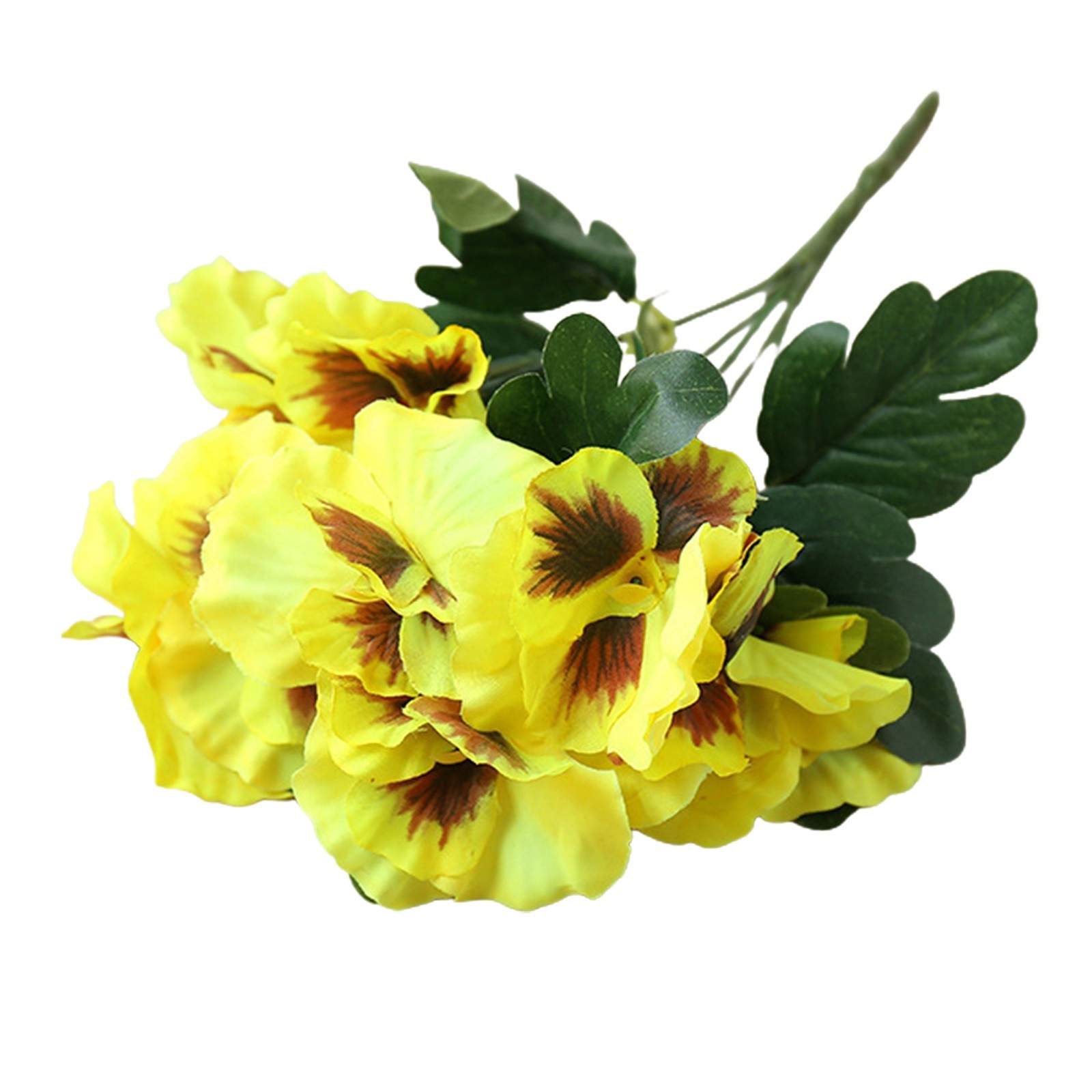 Colorful Pansy Fake Flower Bouquet 26cm DIY Craft Pvc Red/Orange/Purple